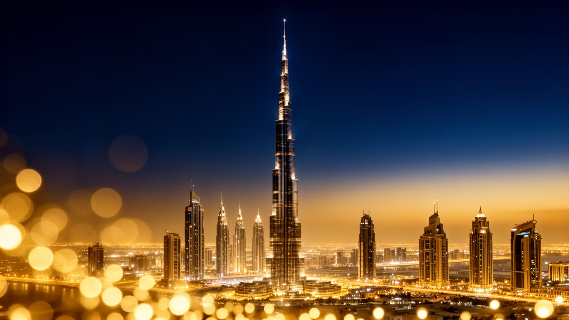 Dubai skyline at night